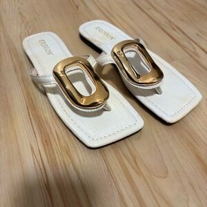 White and Gold Women's Sandals